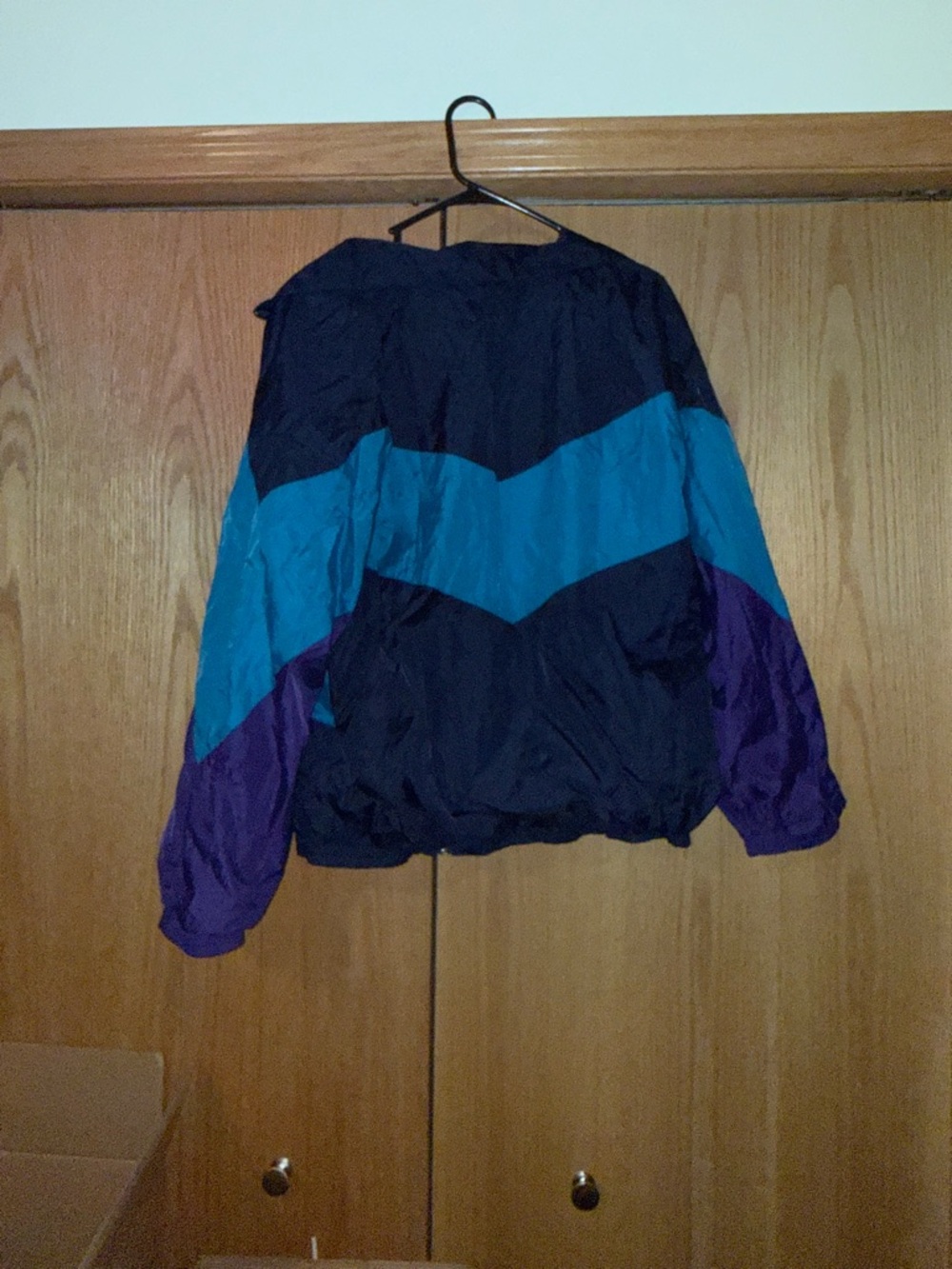 Vintage Windbreaker Jacket in Teal, Purple & Navy - Picture 4 of 4